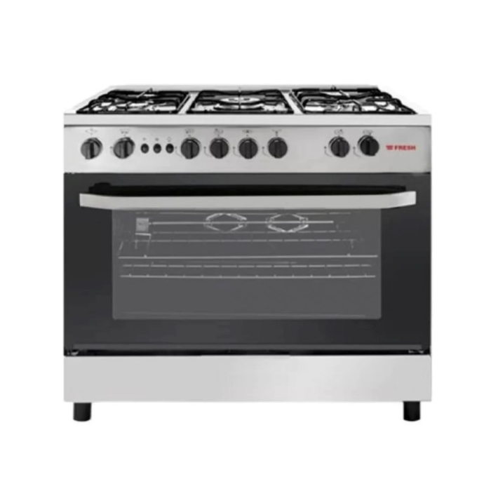 فرن غاز فريش 60*90 - 5 عيون - ستيل