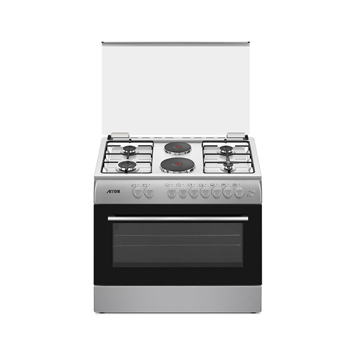 فرن غاز وكهرباء ارو 60*90سم 4 عيون+2 شعلة كهرباء تركي